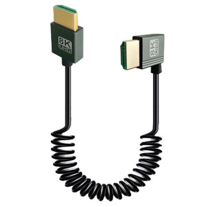 Câble à ressort HDMI 2.1 8K 60 Hz, longueur 0,5 m, spécifications : coude à gauche SH2003631-20